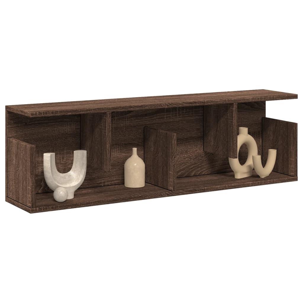 Vægskab 100x20x30 cm konstrueret træ brun egetræsfarve billede