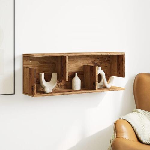 Vægskab 80x20x30 cm konstrueret træ antikt træ