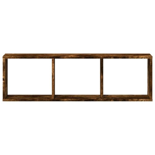 Vægskab 100x16x30 cm konstrueret træ røget egetræsfarve