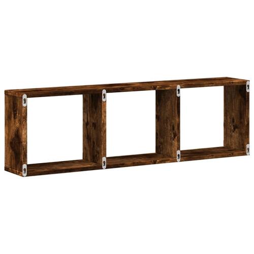 Vægskab 100x16x30 cm konstrueret træ røget egetræsfarve