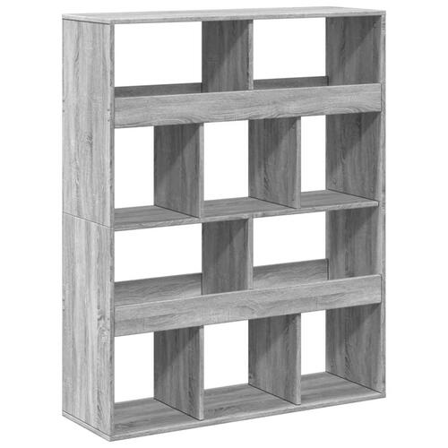 Bogreol 100x33x125,5 cm konstrueret træ grå sonoma-eg