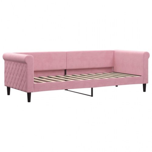 Daybed med madras 80×200 cm - velour, pink