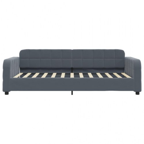 Daybed 90x200 cm i velour - mørkegrå sovesofa/gæsteseng