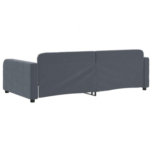 Daybed 90x200 cm i velour - mørkegrå sovesofa/gæsteseng