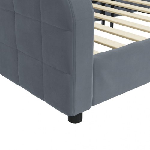 Daybed 90x200 cm i velour - mørkegrå sovesofa/gæsteseng