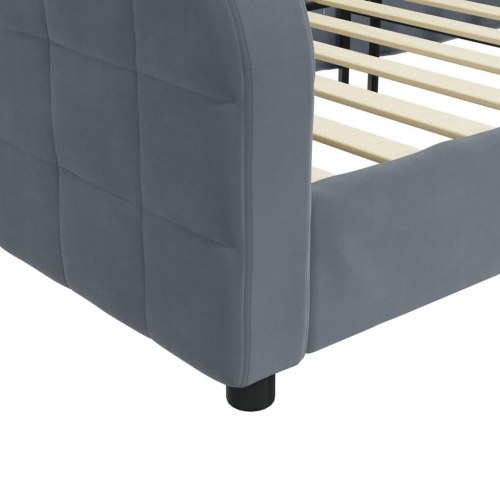 Daybed 80×200 cm i velour - mørkegrå sovesofa/gæsteseng