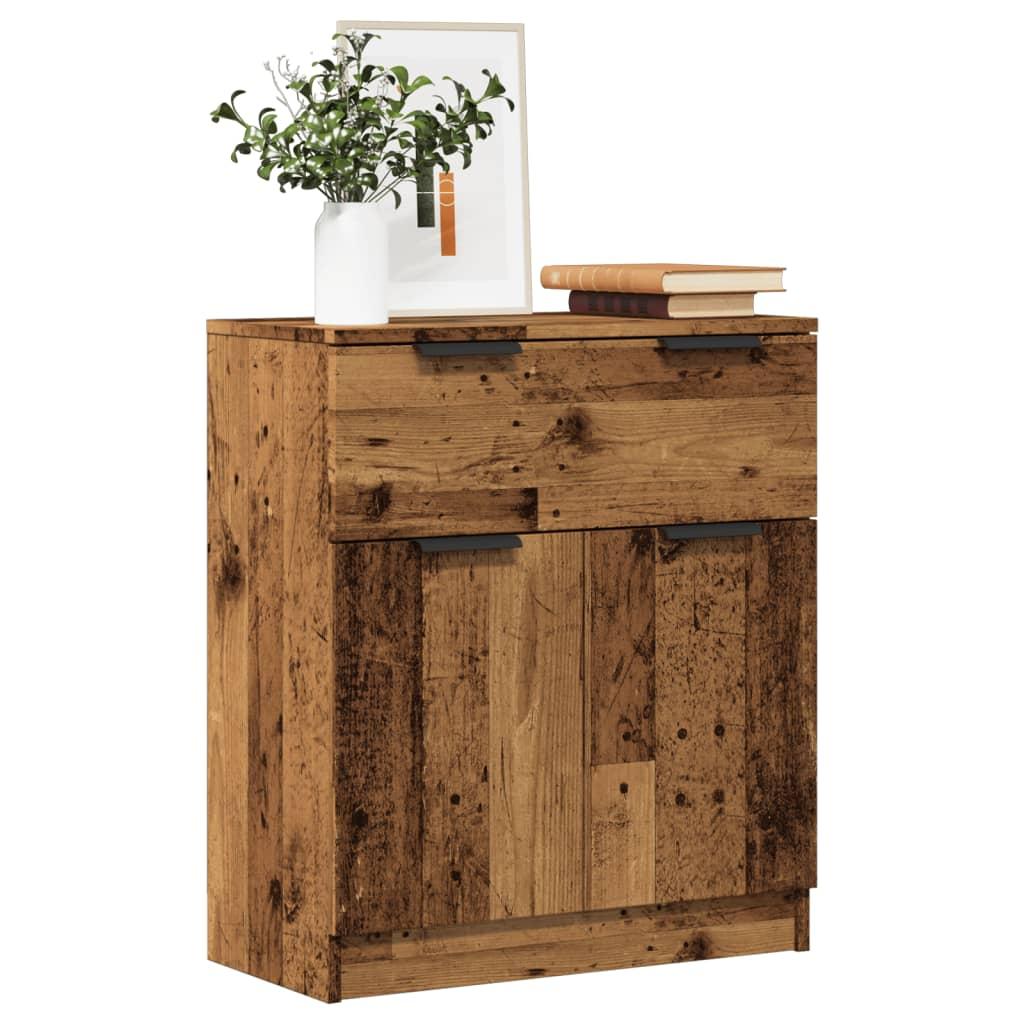 Skænk 60×30×70 cm i konstrueret træ - antikt trælook billede