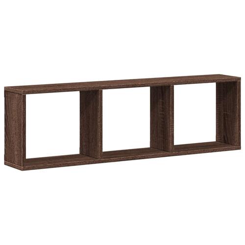 Vægskab 100x16x30 cm konstrueret træ brun egetræsfarve