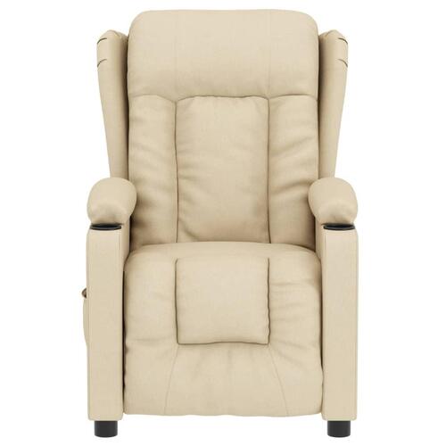 Eldrevet massagestol stof cremefarvet