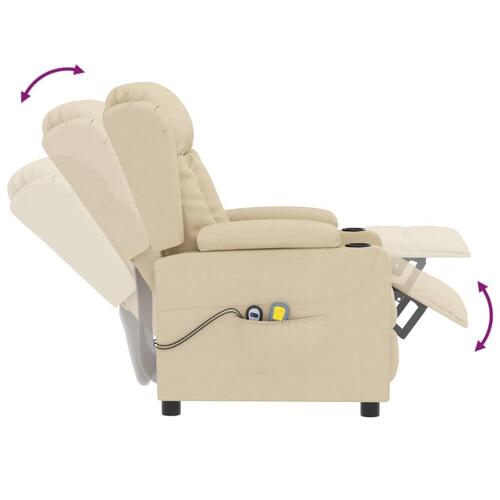 Eldrevet massagestol stof cremefarvet