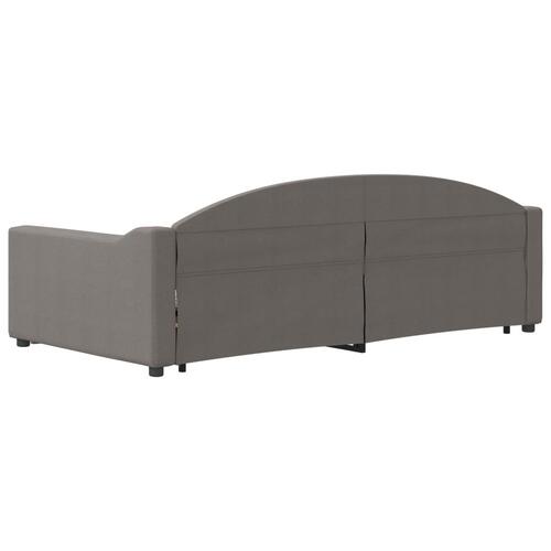 Daybed med udtræk og skuffer 100x200 cm stof gråbrun