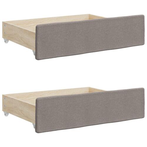 Daybed med udtræk og skuffer 100x200 cm stof gråbrun