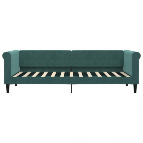 Daybed med madras 80×200 cm - velour, mørkegrøn