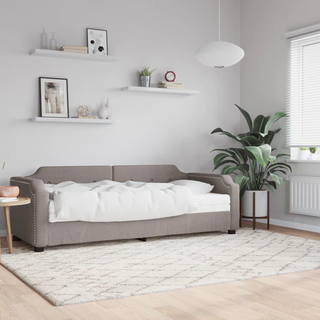 Daybed med madras 100x200 cm stof gråbrun