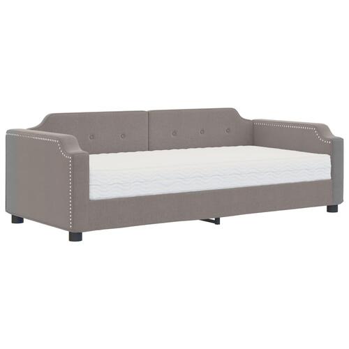 Daybed med madras 100x200 cm stof gråbrun