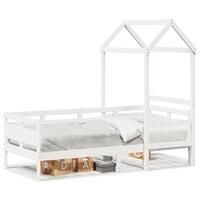 Daybed med tag 90x190 cm massivt fyrretræ hvid