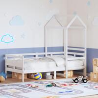Daybed med tag 80x200 cm massivt fyrretræ hvid