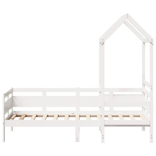 Daybed med tag 80x200 cm massivt fyrretræ hvid