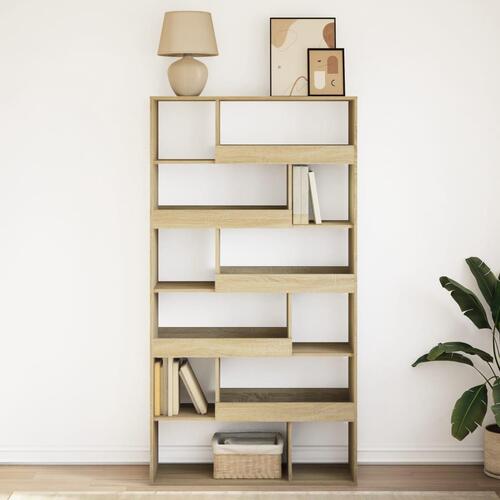 Bogreol 100x33x187,5 cm konstrueret træ sonoma-eg