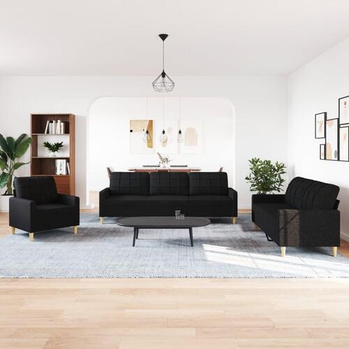 3 personers sofa stof sort