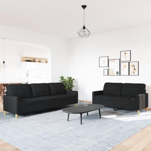2 personers sofa stof sort