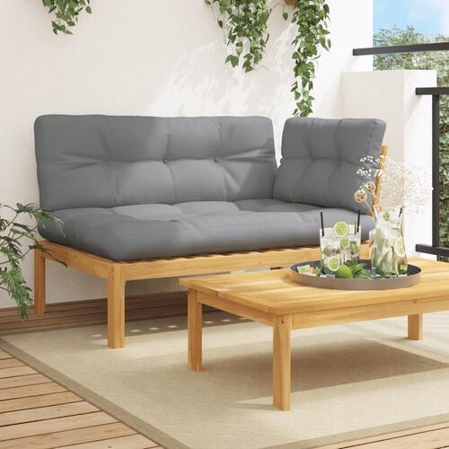 Hjørnemodul til pallesofa med hynder massivt akacietræ