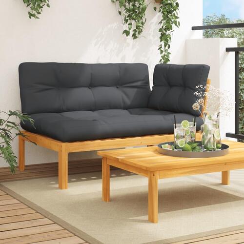 Hjørnemodul til pallesofa med hynder massivt akacietræ