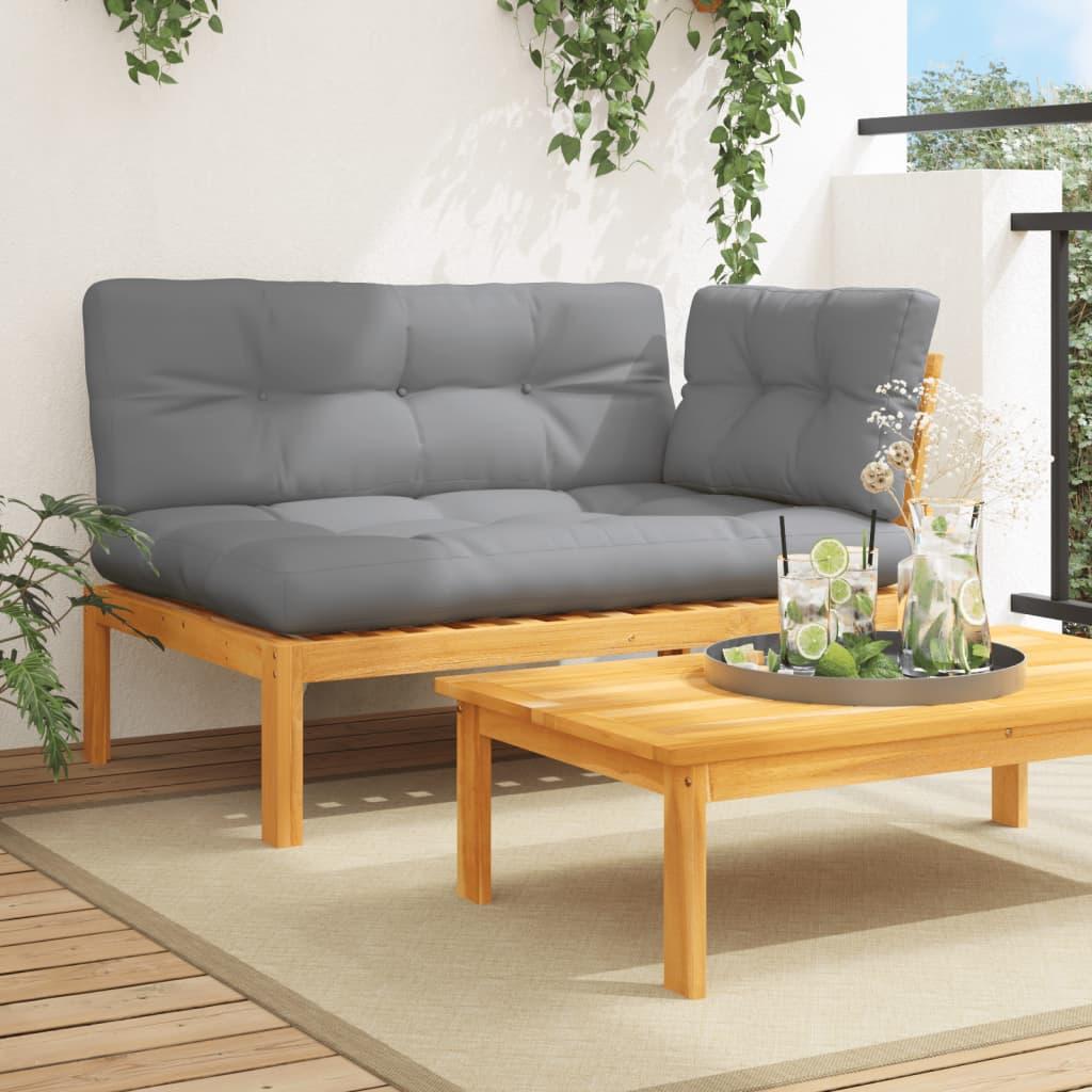 Hjørnemodul til pallesofa med hynder massivt akacietræ
