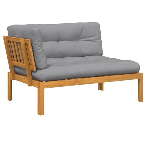 Hjørnemodul til pallesofa med hynder massivt akacietræ