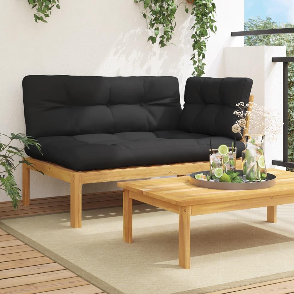 Hjørnemodul til pallesofa med hynder massivt akacietræ