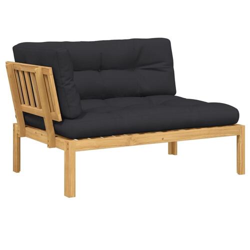 Hjørnemodul til pallesofa med hynder massivt akacietræ