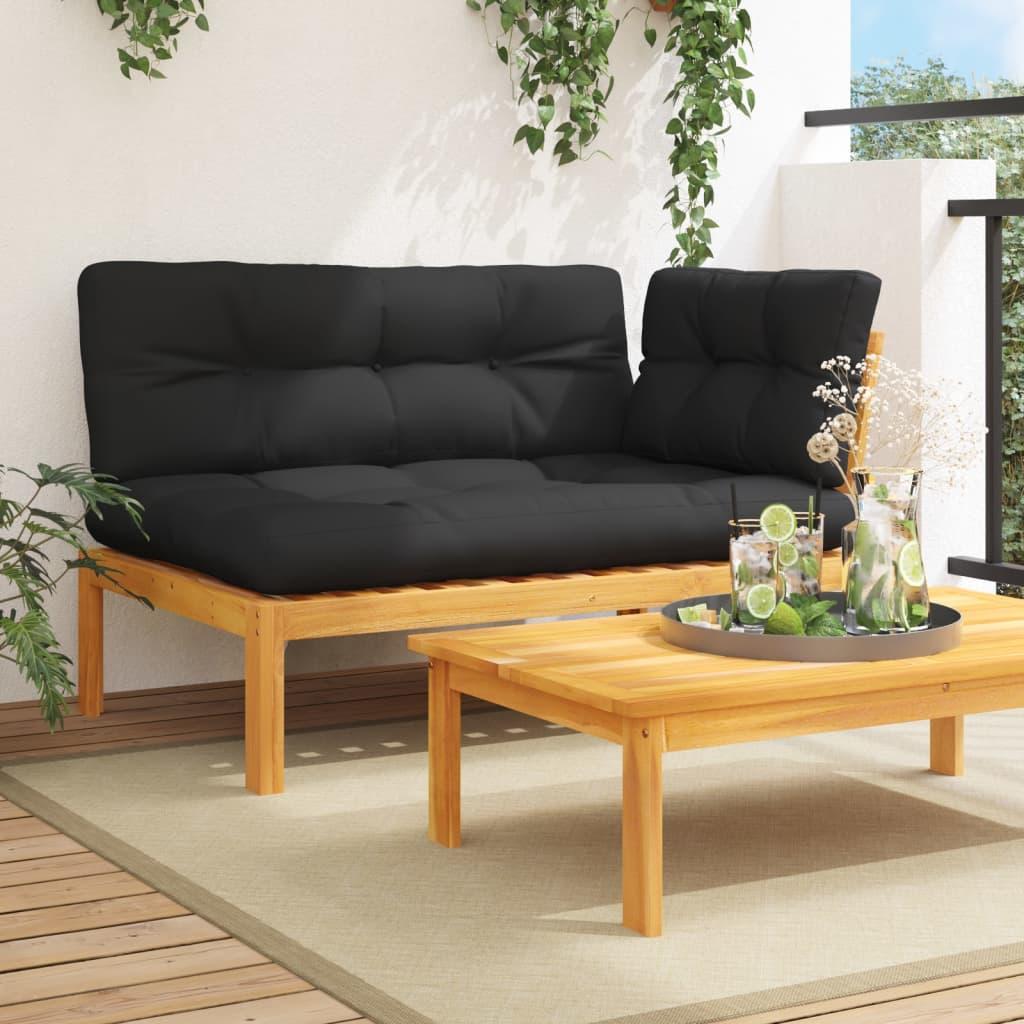 Hjørnemodul til pallesofa med hynder massivt akacietræ