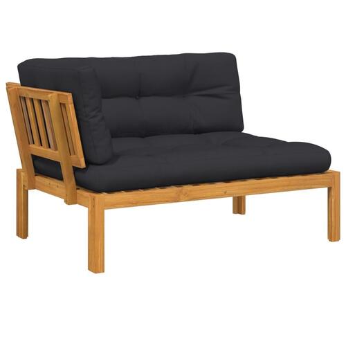 Hjørnemodul til pallesofa med hynder massivt akacietræ