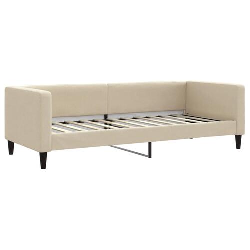 Daybed med madras 80x200 cm stof cremefarvet