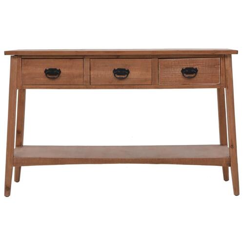 Konsolbord i massivt grantræ 126 x 40 x 77,5 cm brun