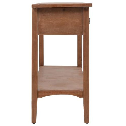 Konsolbord i massivt grantræ 126 x 40 x 77,5 cm brun