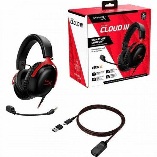 HyperX Cloud III gaming-headset med mikrofon - Sort/Rød