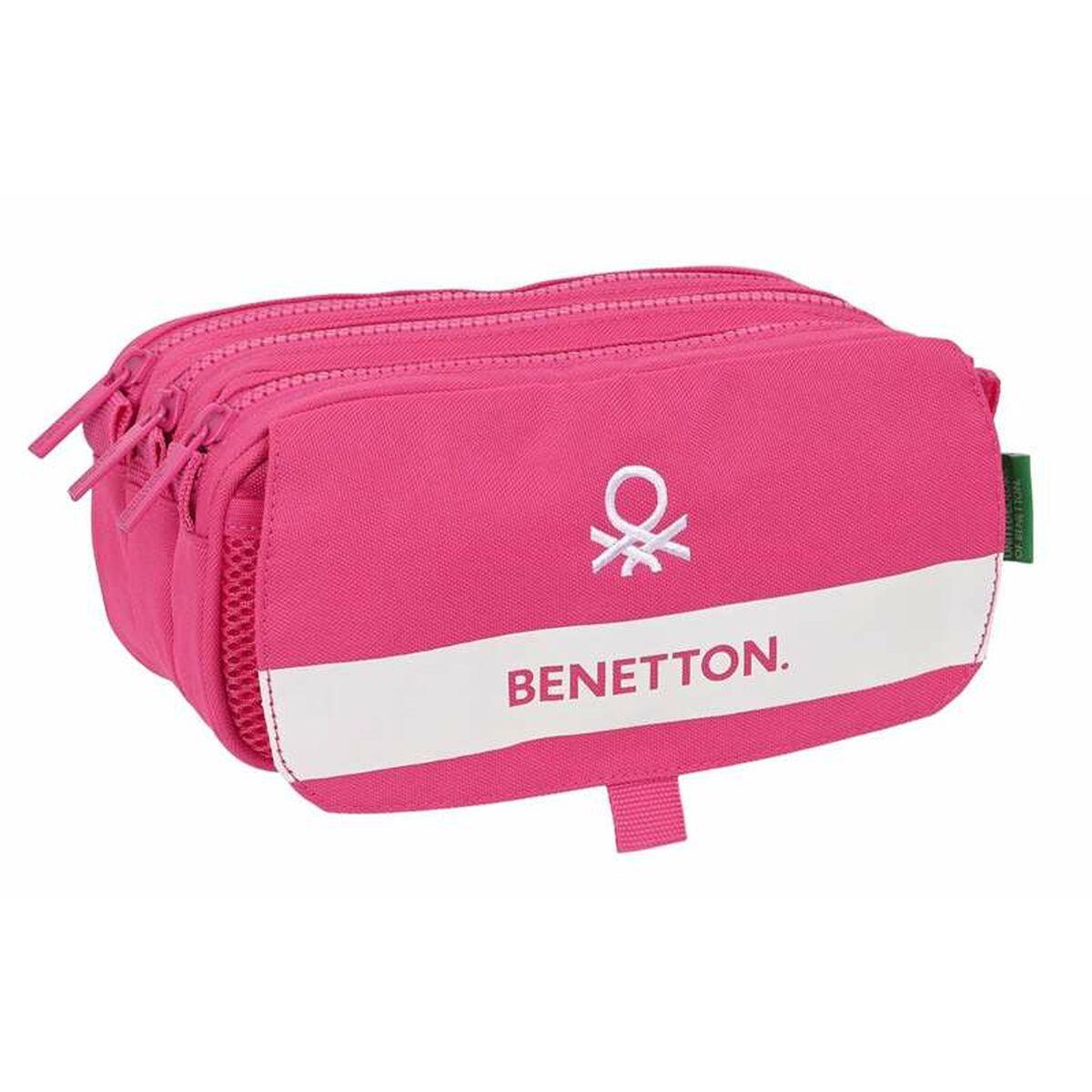 Tredobbelt bæretaske Benetton Raspberry Fuchsia Pink 21,5 x 10 x 8 cm