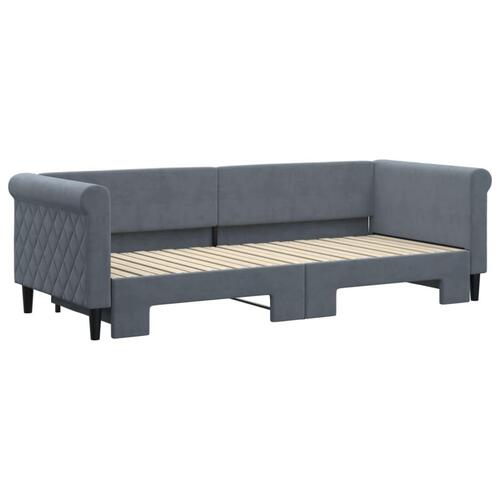 Daybed med udtræk 80x200 cm velour mørkegrå