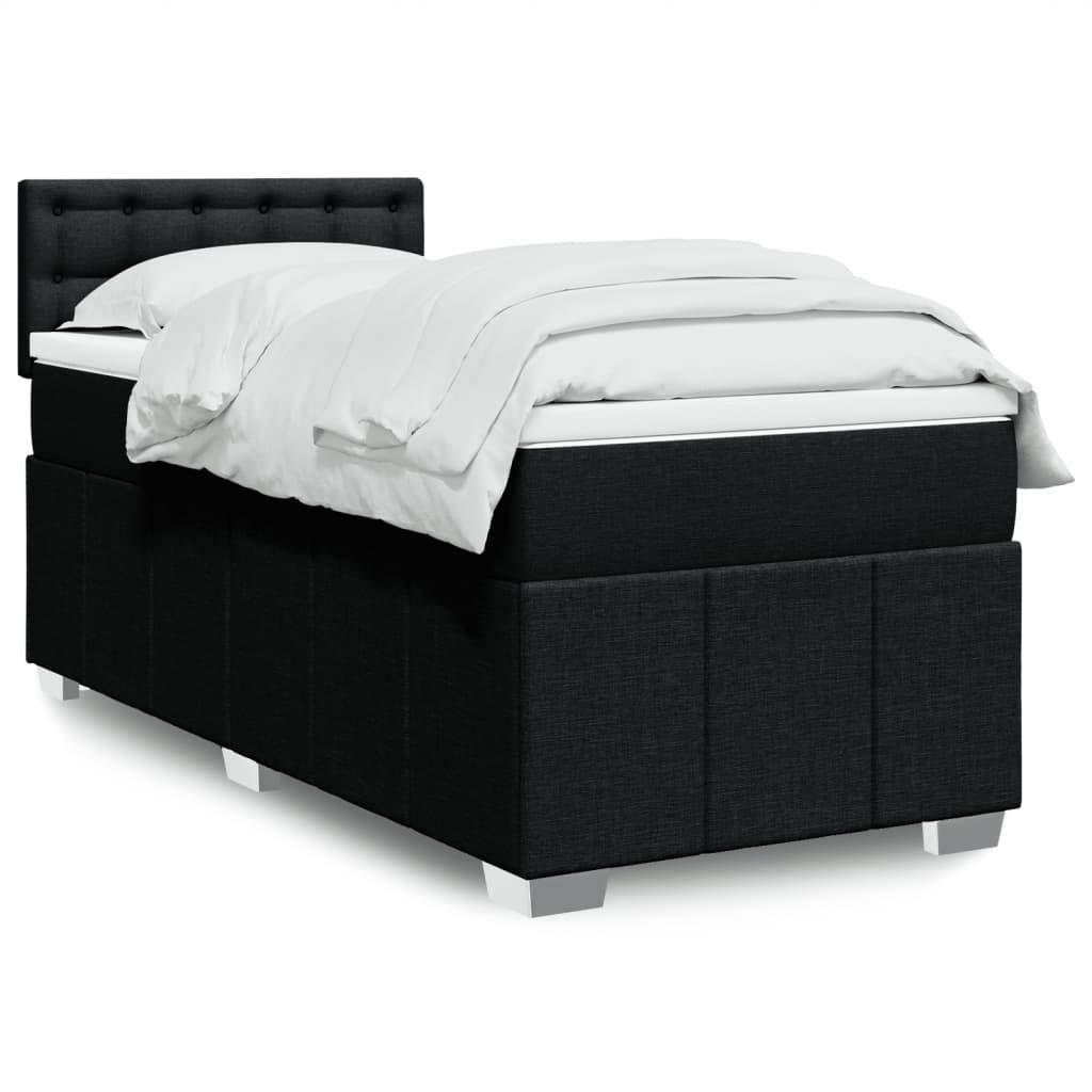 Kontinentalseng med madras 80x200 cm stof sort billede