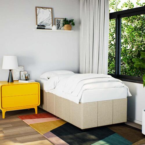 Sengeramme uden madras 90x200 cm stof cremefarvet