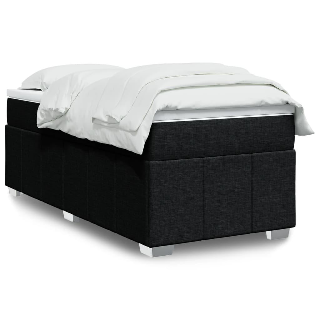 Kontinentalseng med madras og topmadras 90x200 cm - sort stof billede