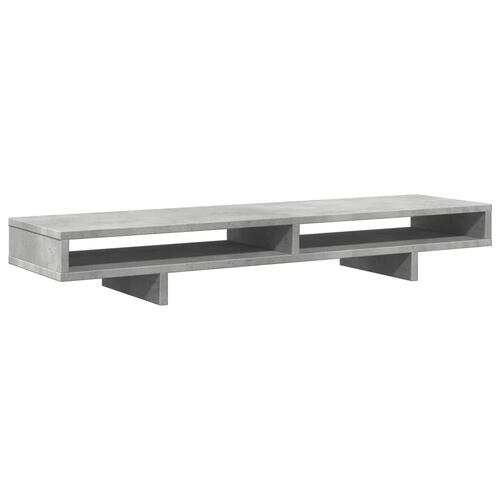 Skærmstander 100x27x15 cm konstrueret træ betongrå