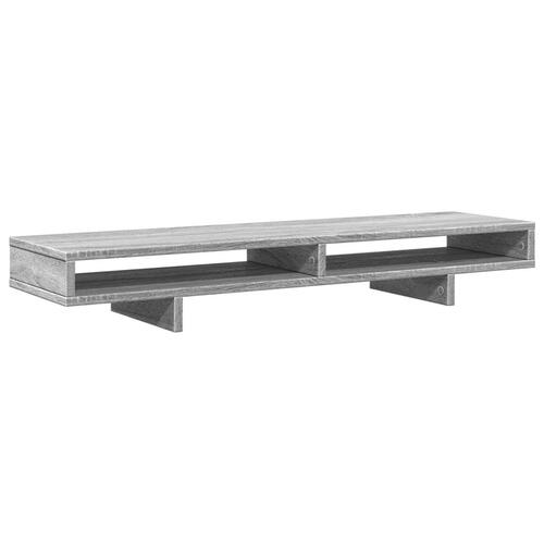 Skærmstander 100x27x15 cm konstrueret træ grå sonoma-eg