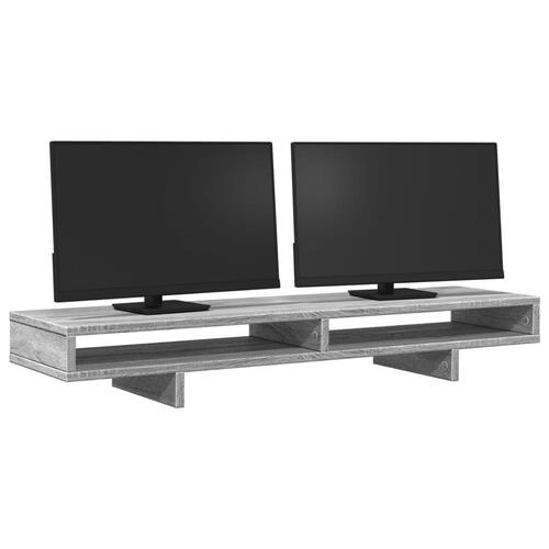 Skærmstander 100x27x15 cm konstrueret træ grå sonoma-eg