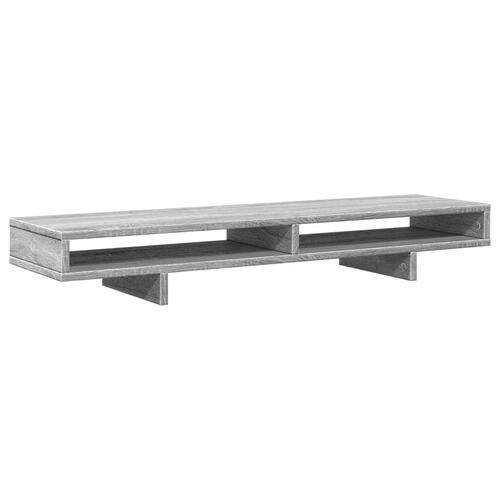 Skærmstander 100x27x15 cm konstrueret træ grå sonoma-eg