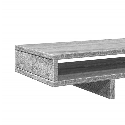 Skærmstander 100x27x15 cm konstrueret træ grå sonoma-eg