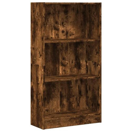 Bogreol 60x24x109 cm konstrueret træ røget egetræsfarve