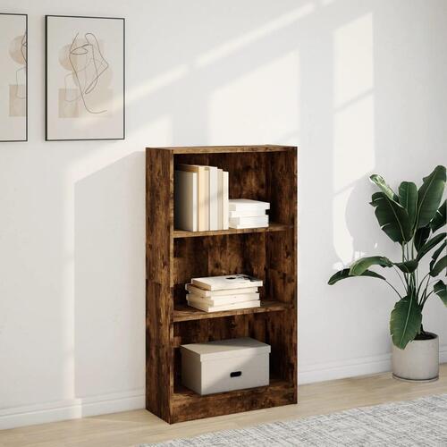 Bogreol 60x24x109 cm konstrueret træ røget egetræsfarve
