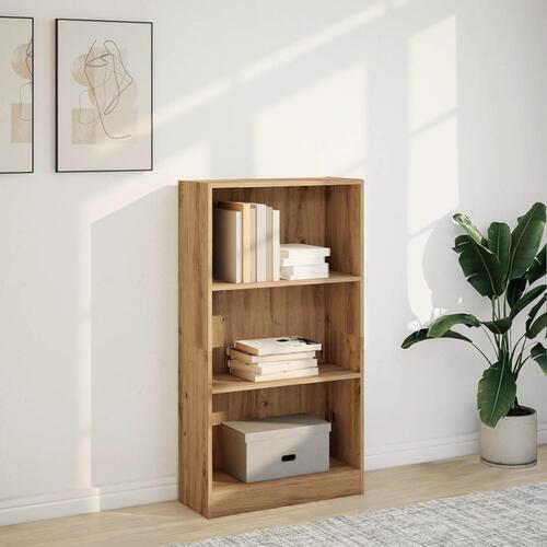 Bogreol 60x24x109 cm konstrueret træ egetræsfarve